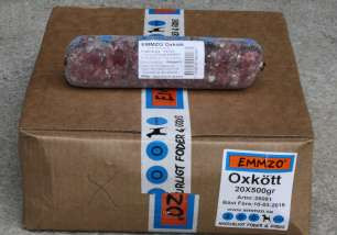 Emmzo BARF Oxkött 500g x 20 - Helkartong